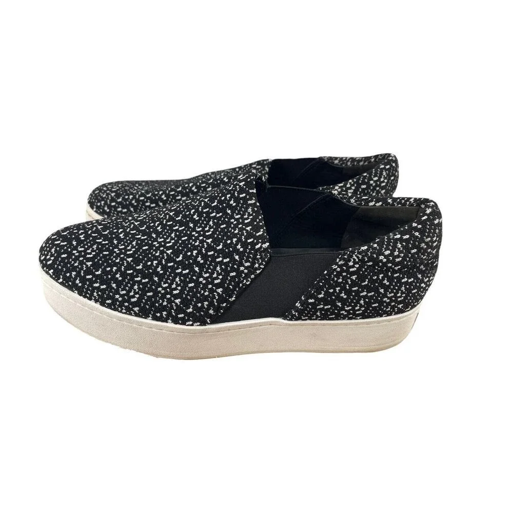 Vince Women's Warren Black & White Knit Platform Sneakers Size 9